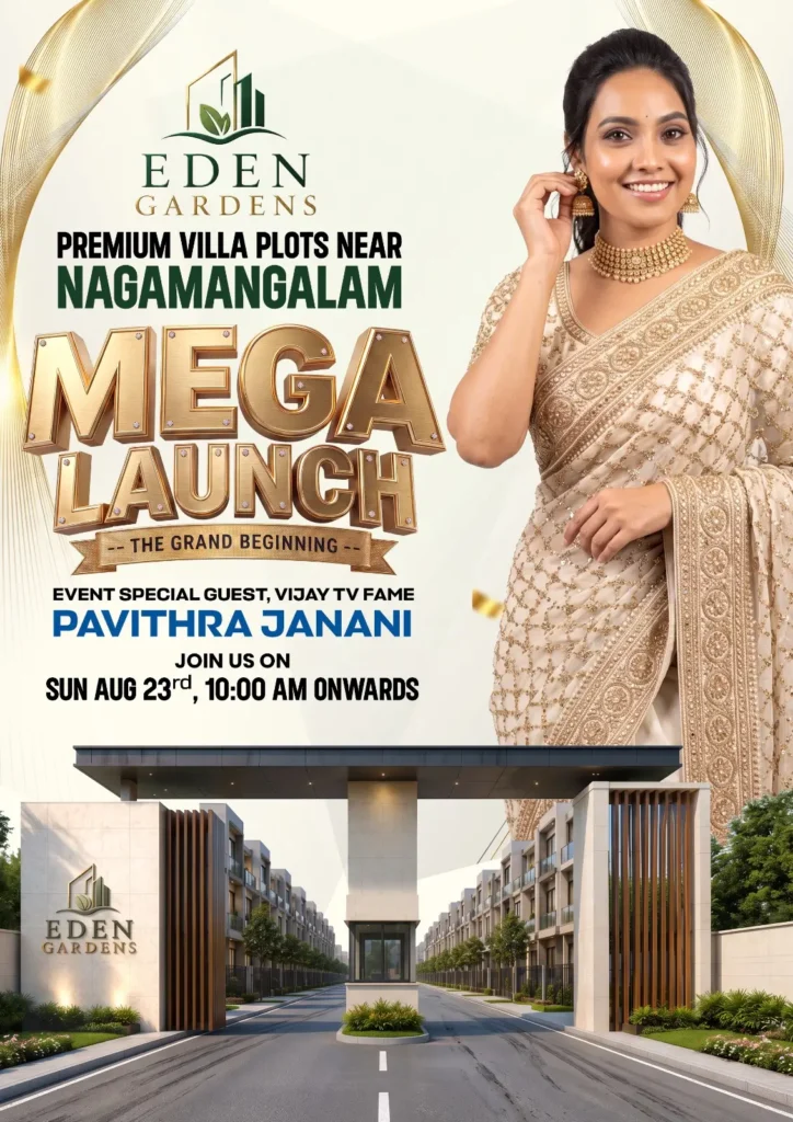 Eden Gardens premium villa plots near Nagamangalam mega launch