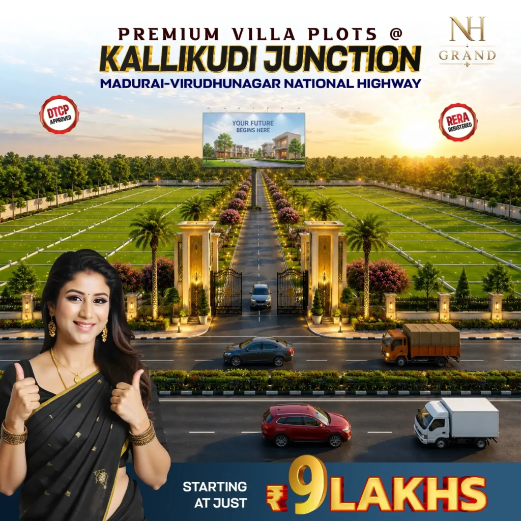NH Grand DTCP approved and RERA registered villa plots at Kalligudi Junction Madurai